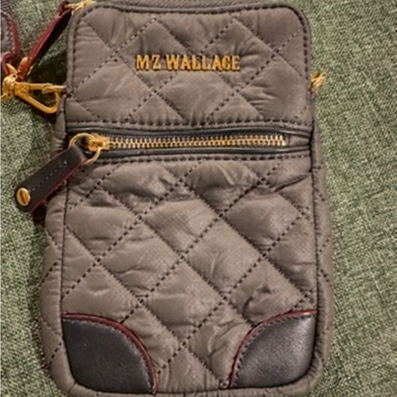 MZ Wallace Handbags - MZ Wallace Gray Quilted Crossbody Bag